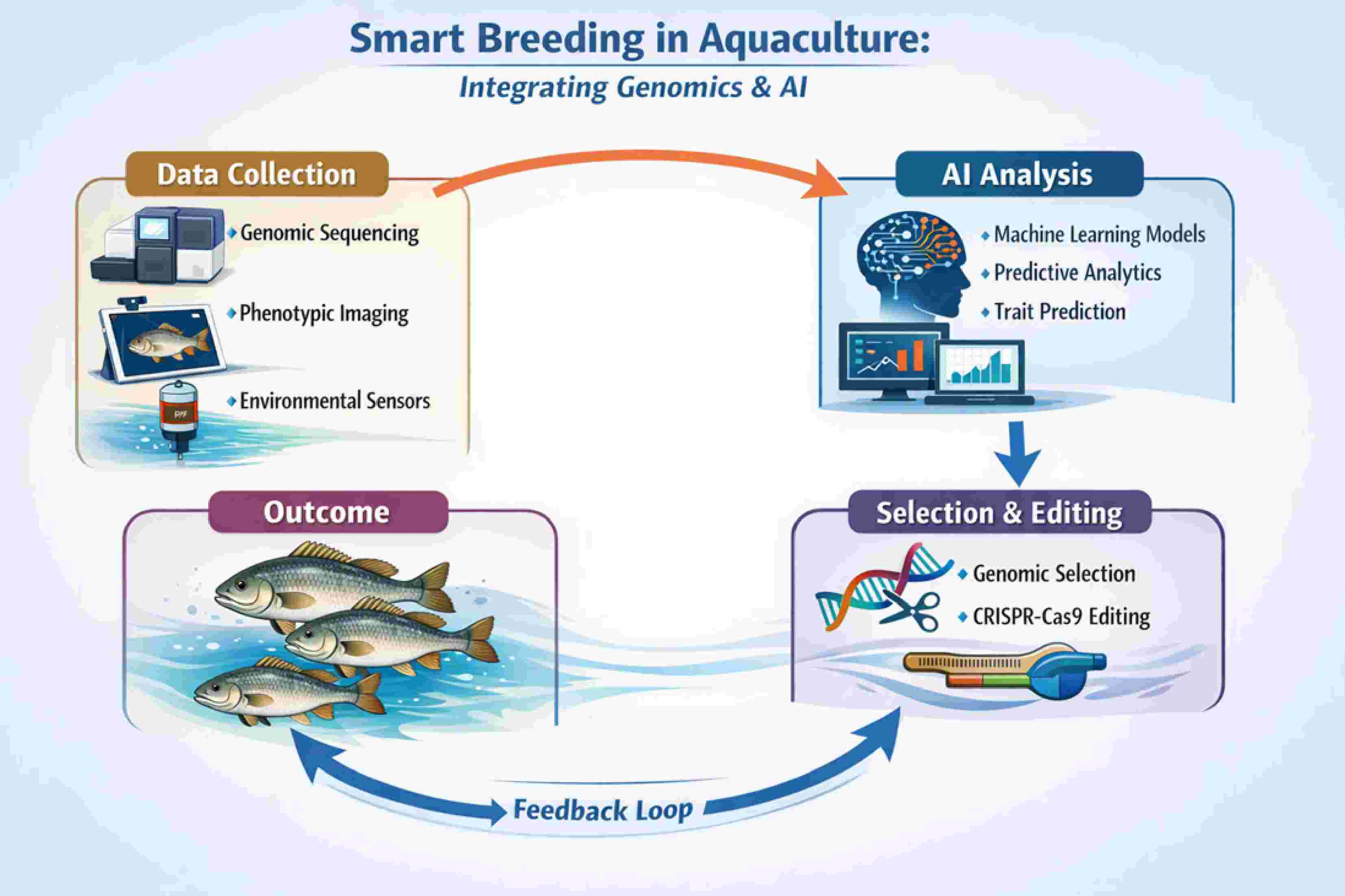 Smart breeding for better fish for food using genomics and AI